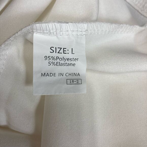 One Eleven North White Shirt Size L High Neck Cap Sleeves - Picture 10 of 10